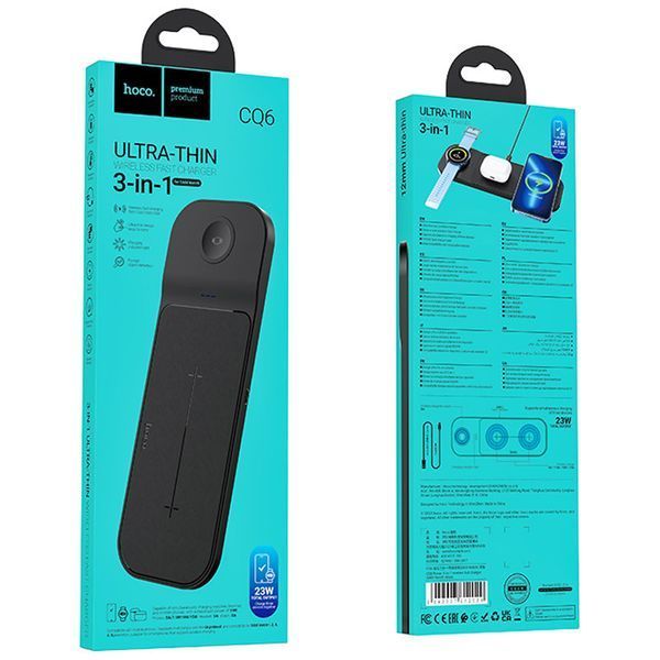 БЗУ Hoco CQ6 Power 3in1 23W (for Samsung Watch) Black 71072 фото