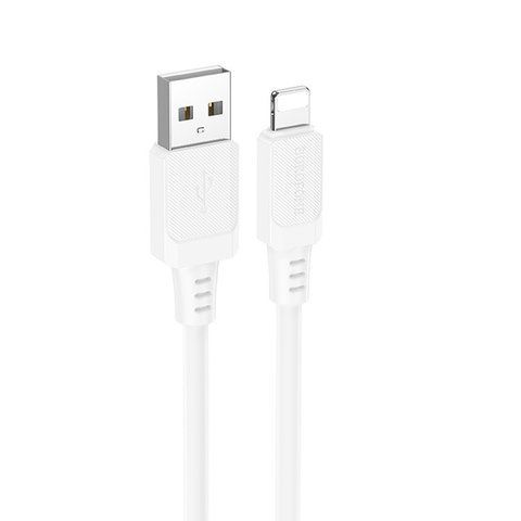 Дата кабель Borofone BX115 Lotto USB to Lightning 2.4A (1m) White 76764 фото