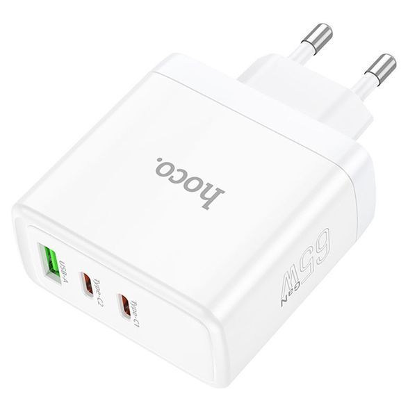 СЗУ Hoco N30 Glory PD65W+QC3.0 (1USB-A/2C) White 64610 фото
