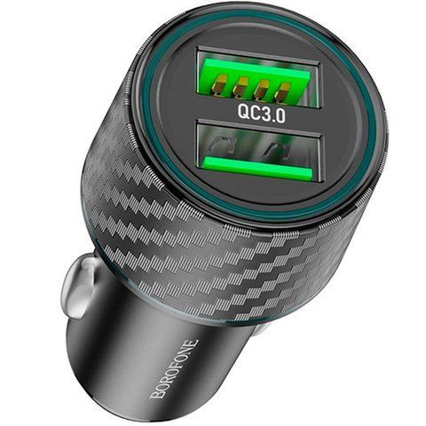 АЗП Borofone BZ21A Brilliant QC3 total 36W (2USB-A) Black 86498 фото