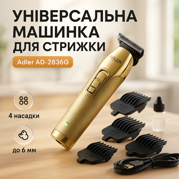 Машинка для стрижки волосся Adler AD-2836G ws17621 фото