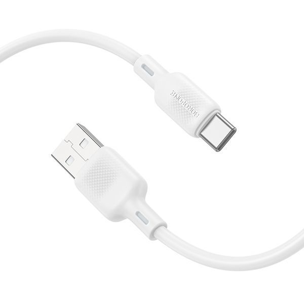 Дата кабель Borofone BX113 Lenny USB to Type-C 3A (1m) White 86388 фото
